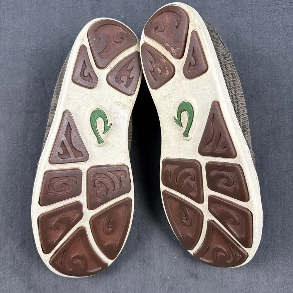 OLUKAI Nohea Mesh Men's 11.5 Slip On Sneakers Lightweight Brown Excellent